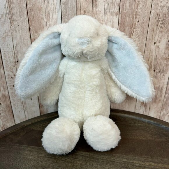Mudpie Soft Plush Bunny Floppy Ears Animal Stuffed Toy Blue White - Picture 1 of 9
